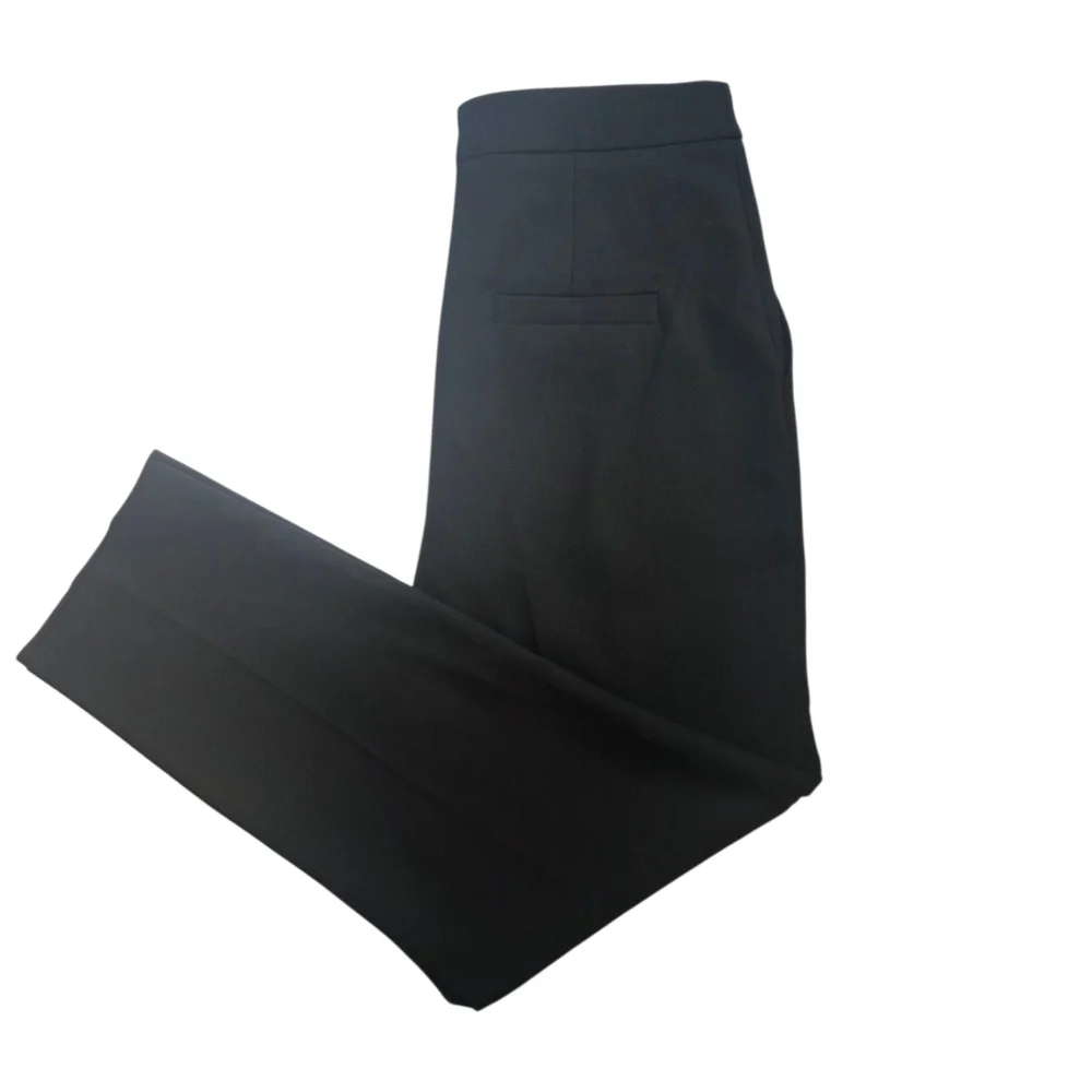 NWT Ted Baker Devana Black Flat Front Tapered Leg Trousers US 4 - Picture 1 of 11